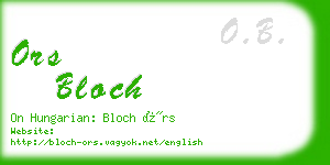 ors bloch business card